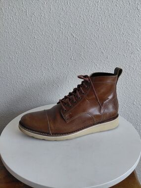 Helm Mens Boots The Lou Chukka Brown Leather Laced Up